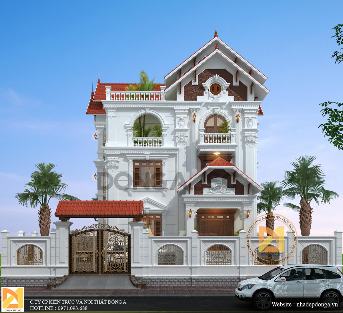 Mẫu biệt thự 3 tầng tân cổ điển đẹp