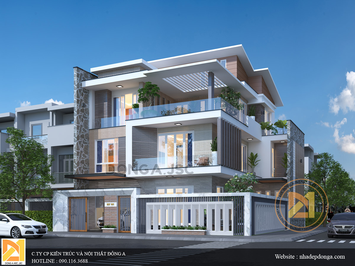 biệt thự hiện đại 3 tầng