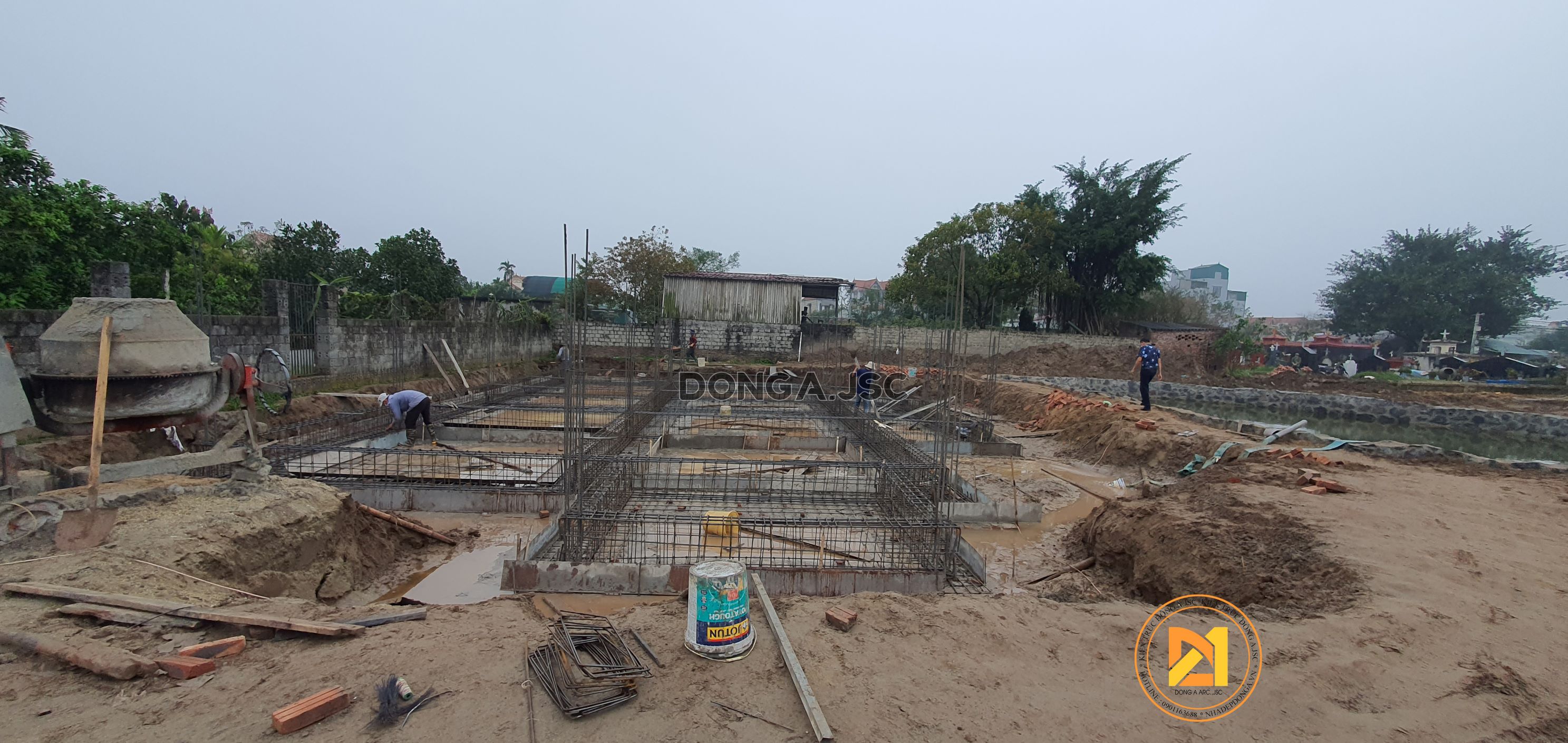 Hình ảnh thực tế thi công biệt thự vườn 1 hiện đại ở Thường Tín, Hà Nội