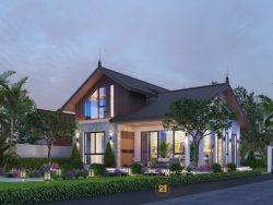 Ngắm nhìn siêu phẩm mẫu biệt thự 1 tầng mái Thái hiện đại BTV-4855