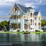 Biệt thự Pháp 3 tầng tân cổ điển ven sông đẹp mãn nhãn