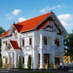 Mẫu thiết kế biệt thự cổ điển 2 tầng đẹp mặt tiền 11m