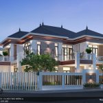 mẫu thiết kế biệt thự hiện đại 2 tầng mái thái