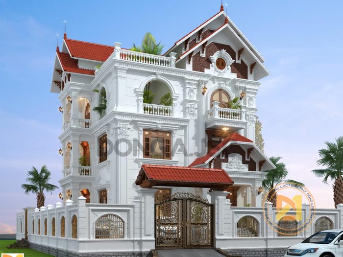 Mẫu biệt thự 3 tầng tân cổ điển đẹp
